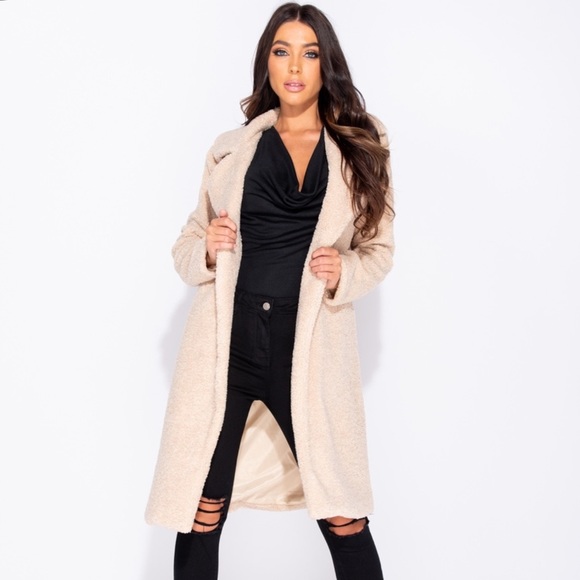 Style Goalz Beige Oversized Teddy Duster Jacket - Picture 3 of 8
